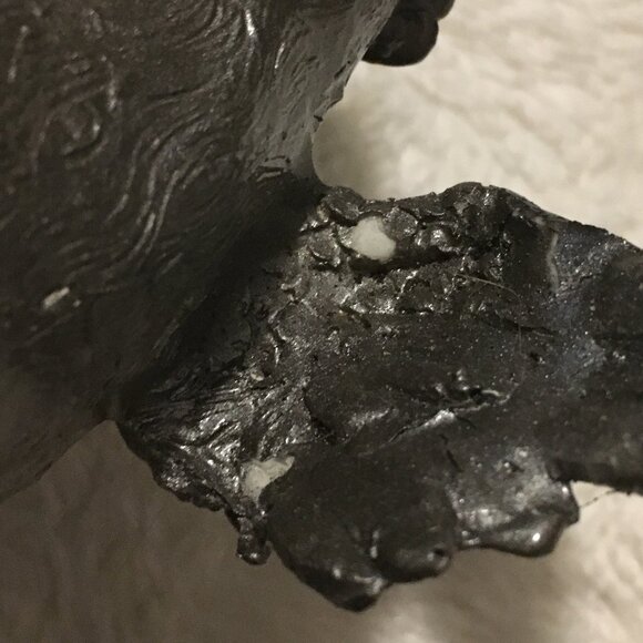 Can-Can Line Gunmetal Grey Frog + Ducks in A Row Garden Statue - Picture 9 of 12